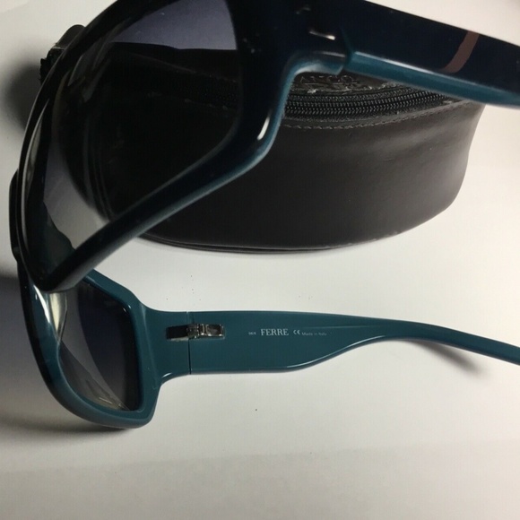 VINTAGE GIANFRANCO FERRE GF77604 SUNGLASSES TEAL BLUE RARE Made in Italy - Picture 3 of 4